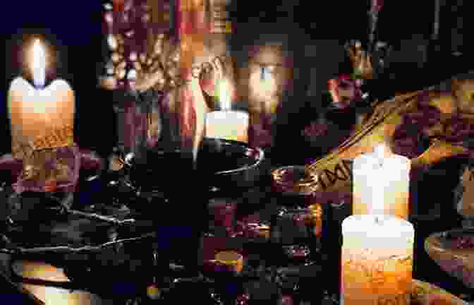 A Close Up Of A Wiccan Altar With Candles, Herbs, And Other Ritual Tools. Witchcraft: Wicca For Beginner S Of Shadows Candle Magic Herbal Magic Wicca Altar (Witchcraft Supplies Witchcraft Witchcraft Spell 5)