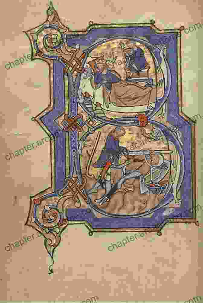 An Illuminated Manuscript From The Middle Ages, Depicting Knights And Scholars Engaged In Various Activities. The Mediaeval Mind Will Hobbs