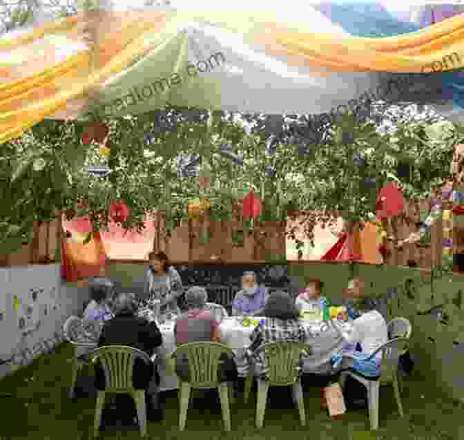 Family Celebrating Sukkot In A Sukkah The Fall Feasts Of Israel