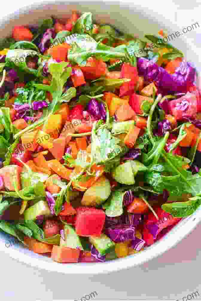 Vibrant Salad With Fresh Greens And Colorful Vegetables Homemade Vitamin Water: 50 Delicious And Refreshing Recipes: How To Make Your Own Healthy And Revitalizing Fruit Infused Waters